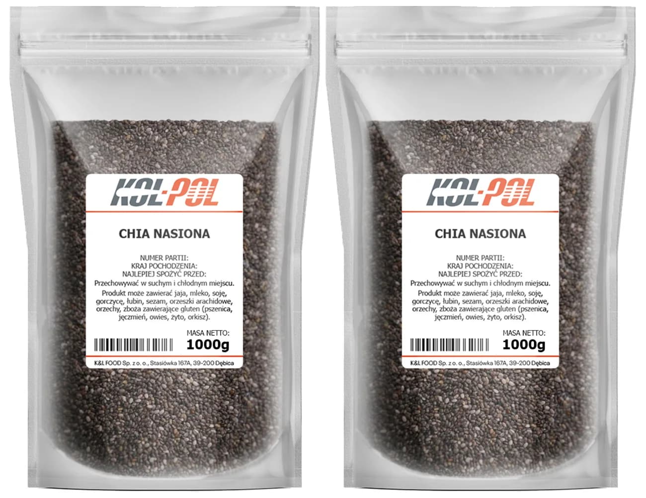 ZIARNA CHIA 2kg – szałwia hiszpańska, wysoka jakość | Idealne do smoothie i zdrowego jedzenia