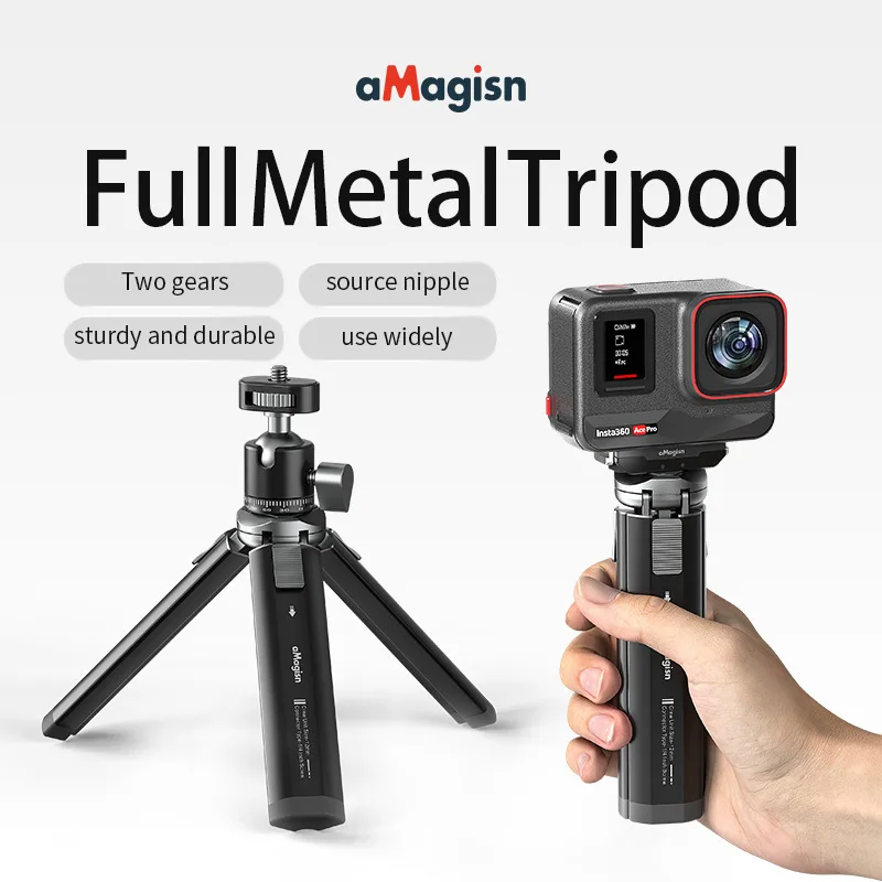 Statyw aMagisn Metalowy ze Stopu Aluminium do GoPro Hero/DJI OSMO/Insta360 Akcesoria do Statywów Kamer Sportowych ze Śrubą 1/4