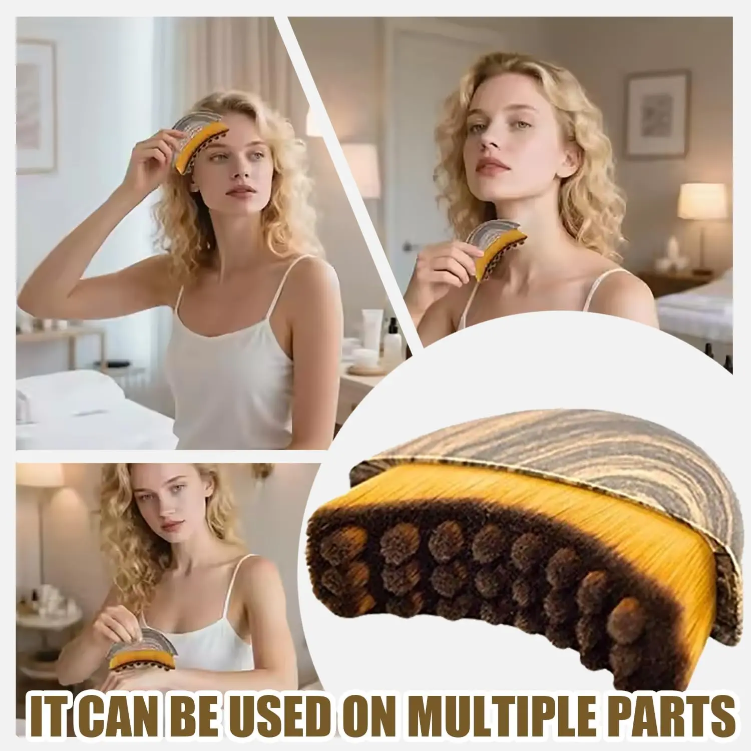 Szczotka do limfatycznego drenażu twarzy – konturowanie podbródka i żuchwy, masażer drenujący, idealnie dopasowana do skóry