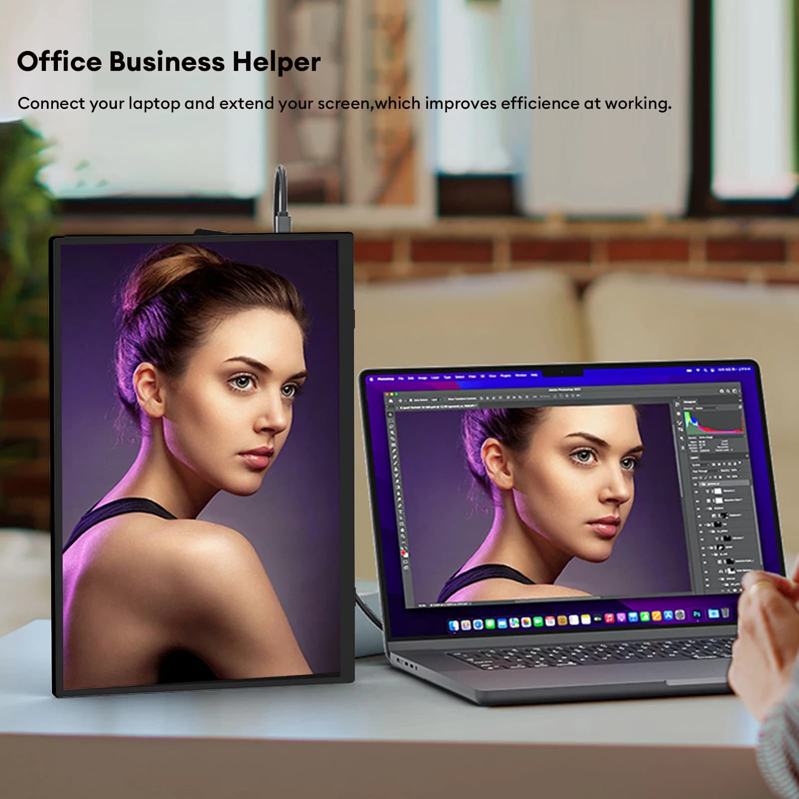 EUSLAP 15,6" FHD 100% sRGB 300 nitów Ultra cienka konstrukcja z tylną podstawką Przenośny monitor do telefonu Laptop do gier