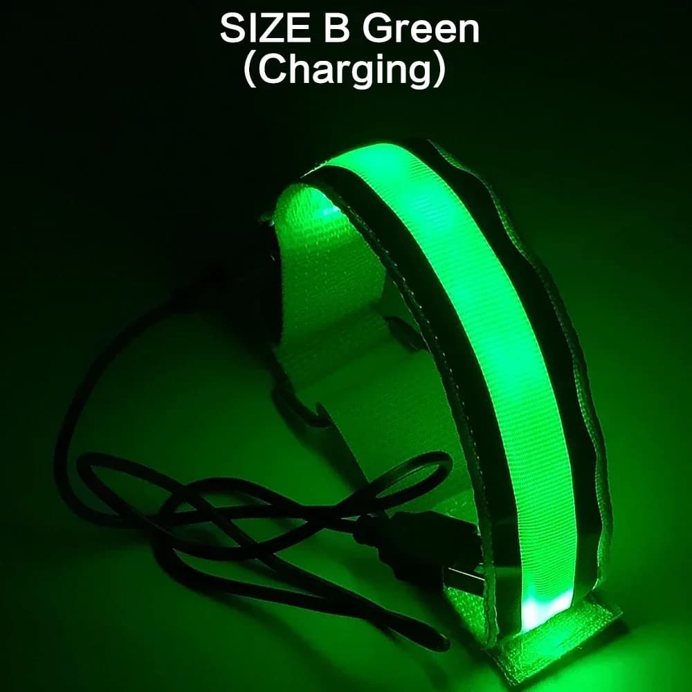 Opaska do biegania na świeżym powietrzu w nocy — ładowana przez USB dioda LED, odblaskowa opaska bezpieczeństwa do jazdy na rowerze i biegania