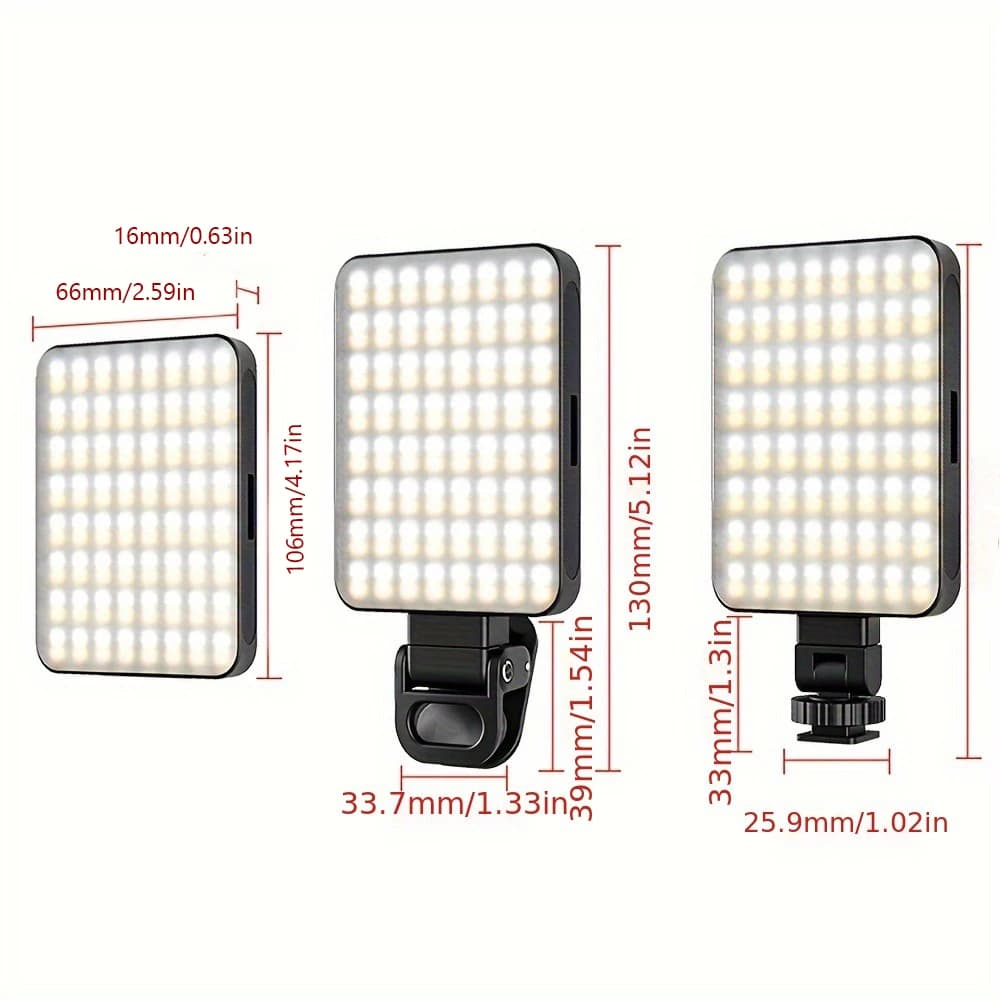1 szt. Akumulatorowa magnetyczna lampka LED do selfie, 3 tryby ściemniania światła, 3000 mAh, 120 diod LED, klips do telefonu/laptopa/komputera, makijażu, wideo