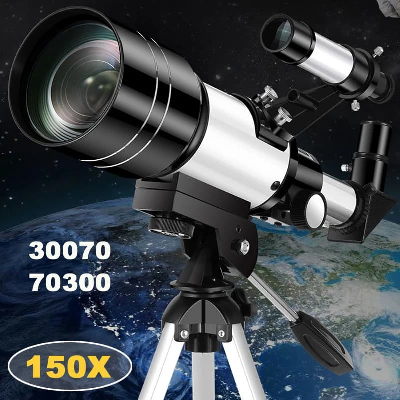 Profesjonalny Teleskop Astronomiczny F30070 Monokular 150-krotny Zoom HD Widzenie Nocne Obserwacja Księżyca Gwiazd AZM70300 Obserwacja Gwiazd