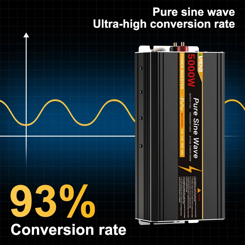 Inwerter sinusoidalny 5000W/8000W/3000W/1000W DC 12/24V na AC 230V, przetwornica napięcia do samochodu solarnego