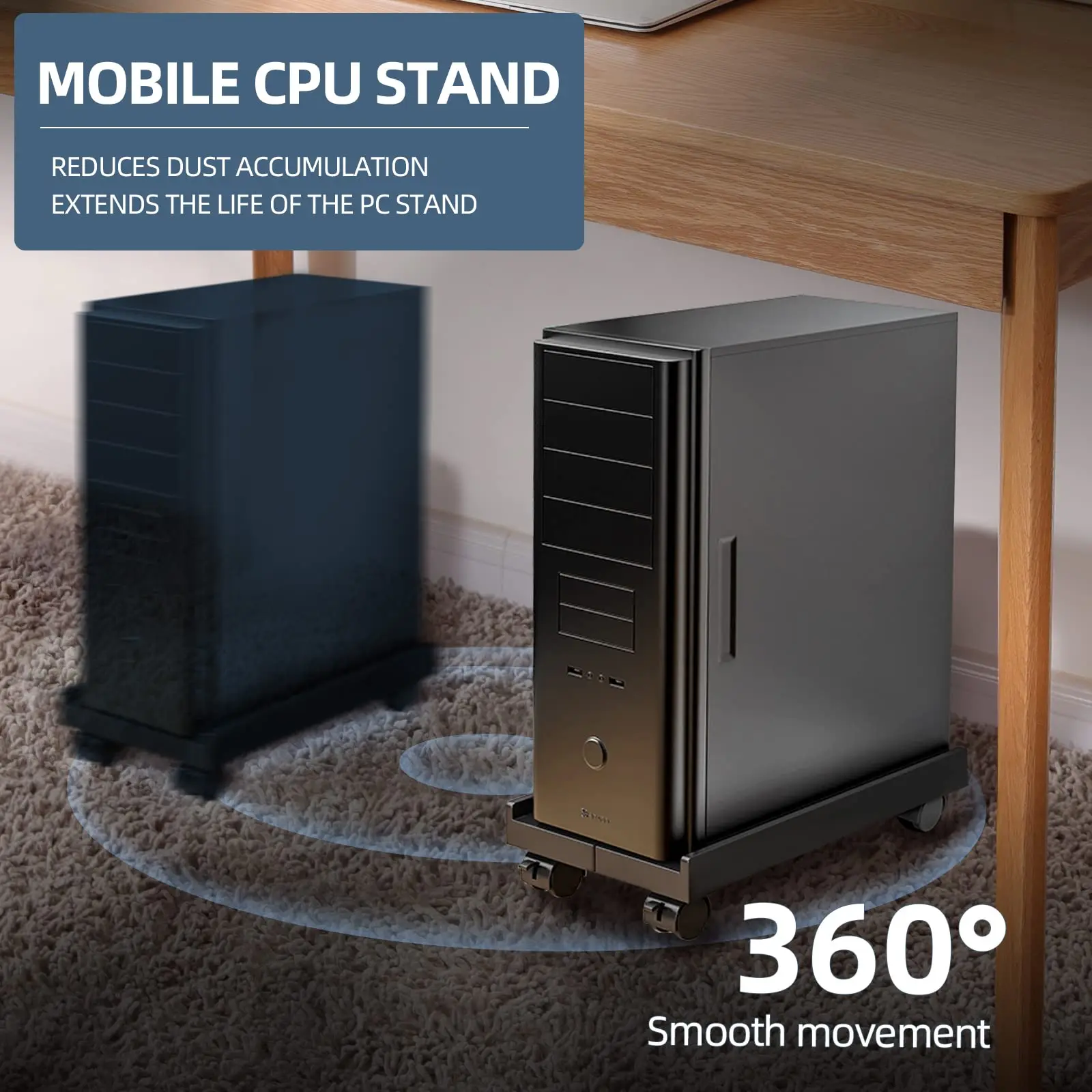 Regulowany stojak na obudowę komputera PC Tower Stand Premium – podłogowy, na dywan, dla gaming PC
